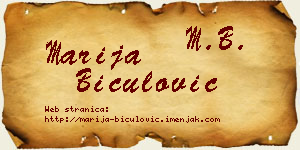 Marija Biculović vizit kartica